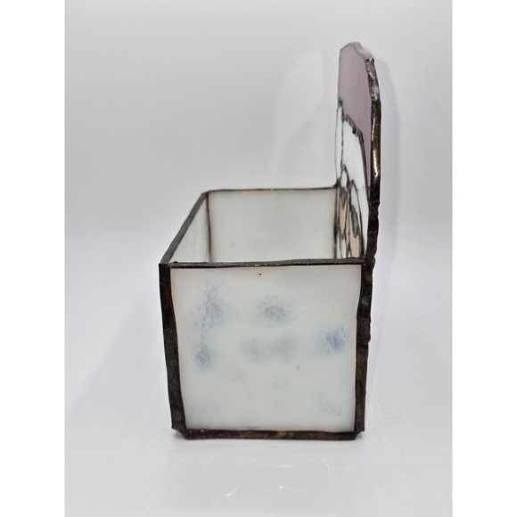 Vintage Santa Claus Stained Leaded Glass Tea Light Candle Holder Christmas Decor - Picture 5 of 11